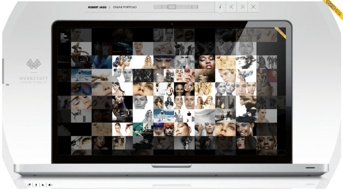 Un ordinateur portable web décoré d'un collage d'images.