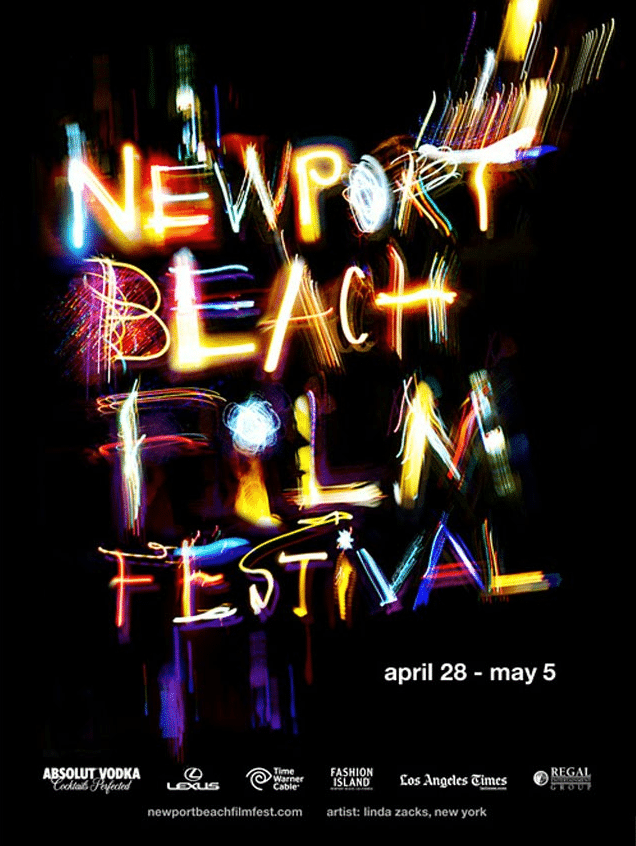 Une affiche pour le festival du film de Newport Beach avec une faute de frappe.