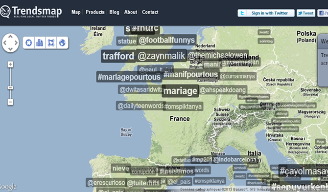 TrendsMap : les tendances Twitter en temps réel 1