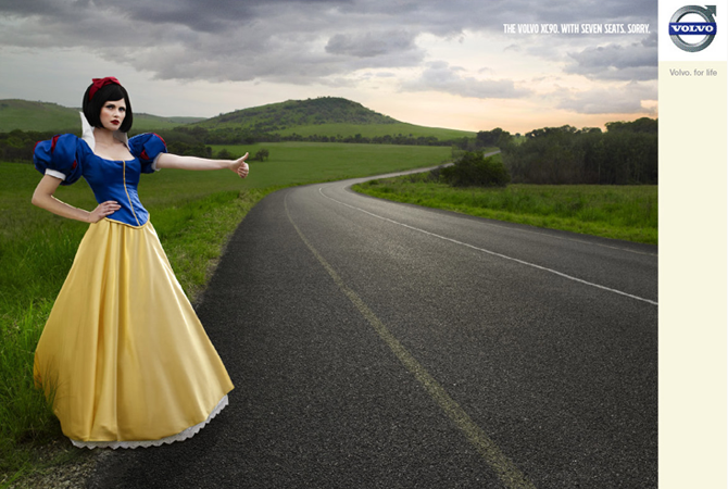 The Volvo XC90. With seven seats. Sorry. Marketing : les contes pour enfants revisités par les publicitaires 1