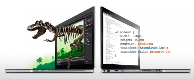 Un ordinateur portable avec un t - rex sur l'écran.