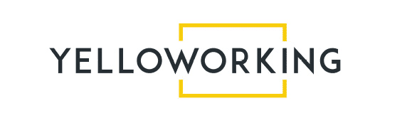 Logo de travail jaune.