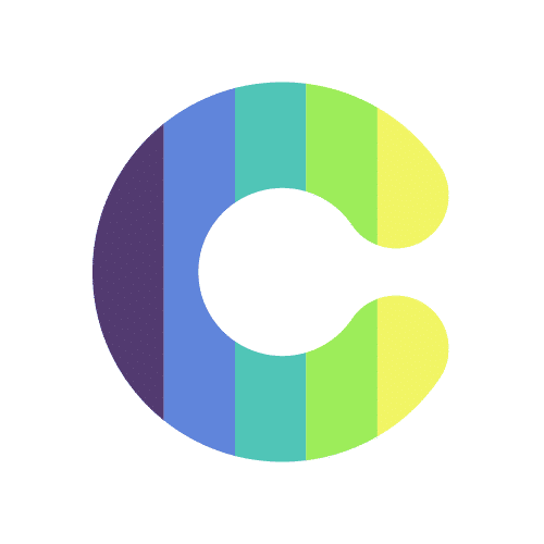 Un logo vibrant avec la lettre c conçu avec l'aide de Coolors.