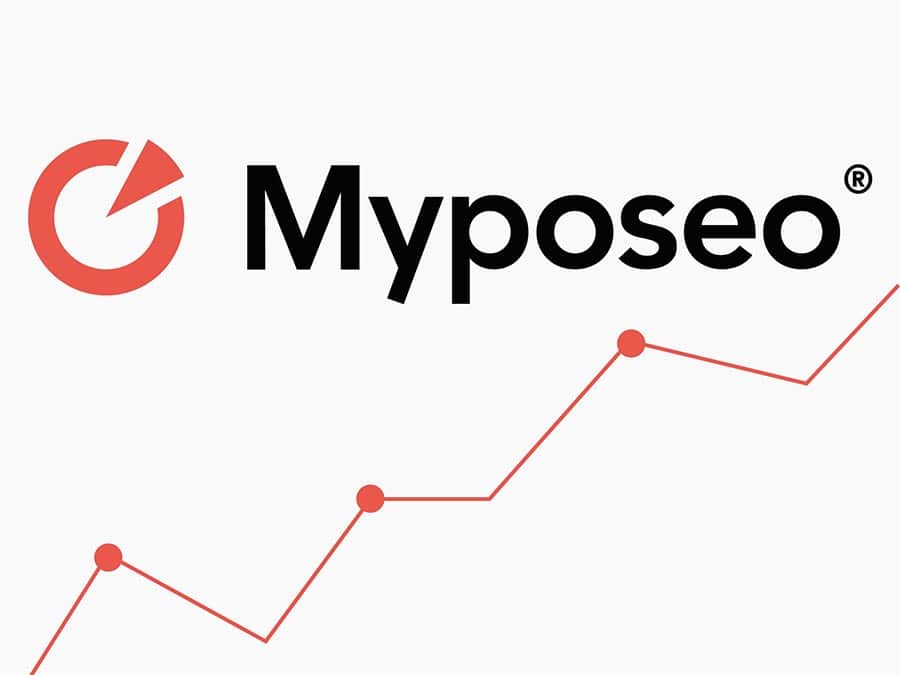 Le logo de myposso avec une flèche pointant vers le haut.