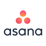 Le logo asana sur fond noir.