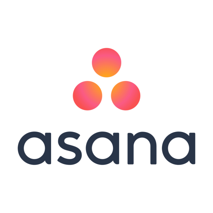 Le logo asana sur fond noir.