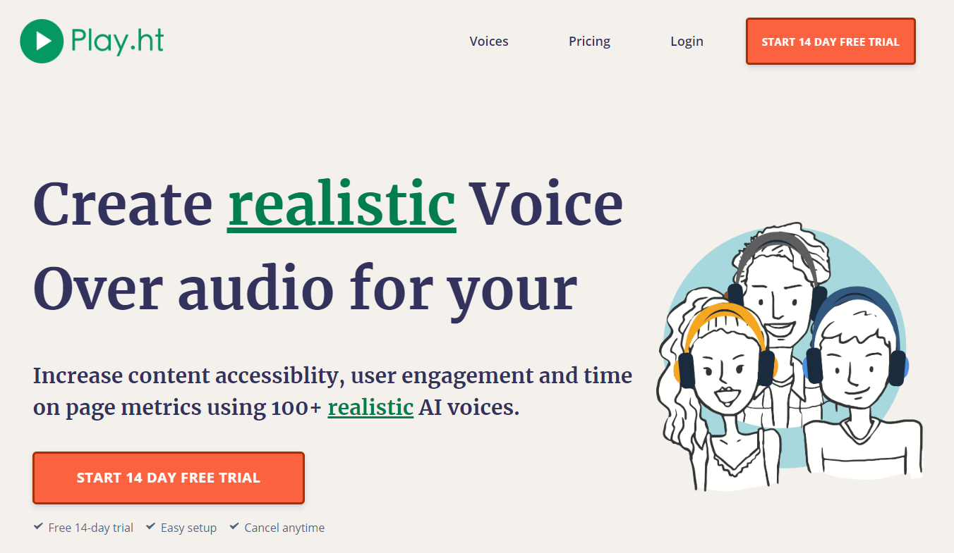 Playart utilise l'extension play.ht pour créer une voix audio réaliste pour votre entreprise.